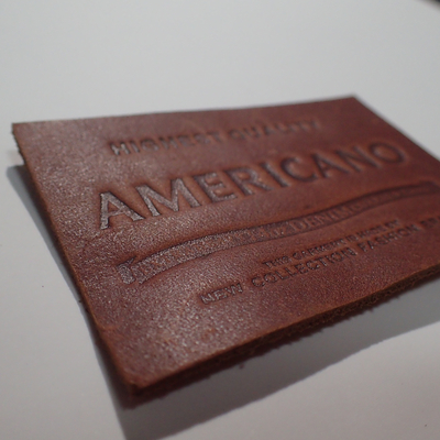 Hot Stamping Genuine Leather Patches Embossed Custom Logo Washable