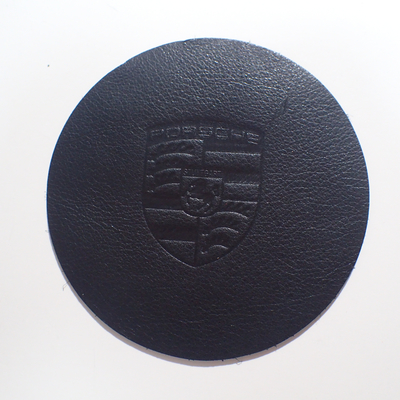 Black Label Logo Embossed Leather Patches For Jeans / Clothes