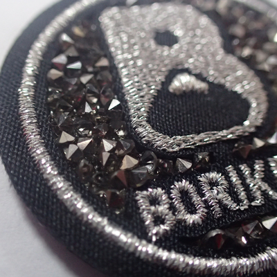 3D Large Logo Iron On Patches For Fashion Clothing Diamond Embroidery