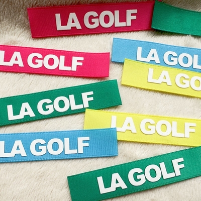 Satin Tape Clothing Fabric Labels Printing Silicone Logo Embossed
