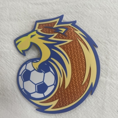 Custom Iron On 3D Football Logo Tatami With Tatami Backing Logo Embossed Garment Label