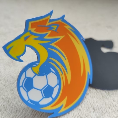 Custom Iron On 3D Football Logo Tatami With Tatami Backing Logo Embossed Garment Label