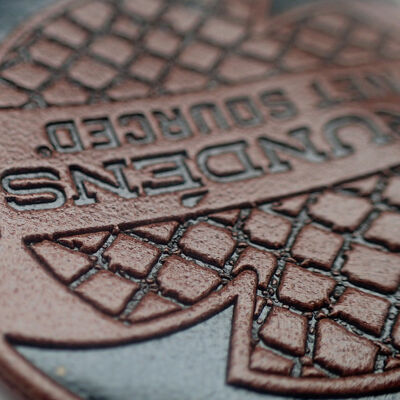 Factory Custom Leather Badges Debossed Design Sew on Leather Convex Concave Leather Patches Iron on Clothing Labels