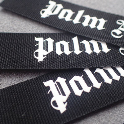 Merrow Border ODM Printed Cotton Labels For Garment