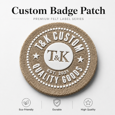 Patch di logo in silicone 3D personalizzato con base in tessuto di juta naturale per marchi di abbigliamento