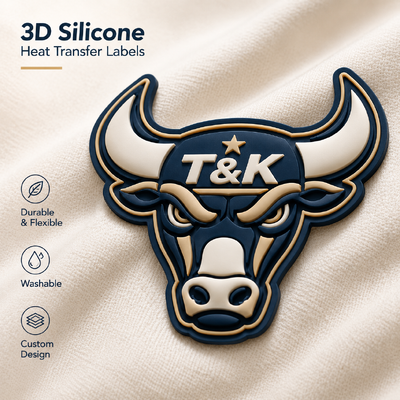 7cm Matt Stampa etichette di trasferimento di calore in silicone certificate SGS per abbigliamento e abbigliamento sportivo
