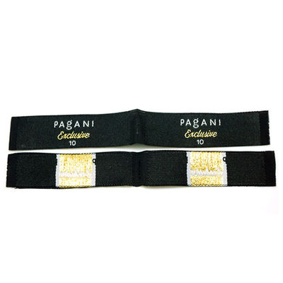 Damasco tessuto progettazione su misura Logo Tag Woven Private Labels per abbigliamento
